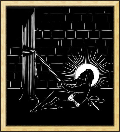 Wall Frame Gold - Scourging by D. Paulos