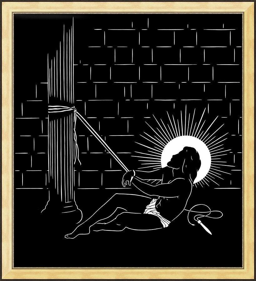 Wall Frame Gold - Scourging by Dan Paulos - Trinity Stores