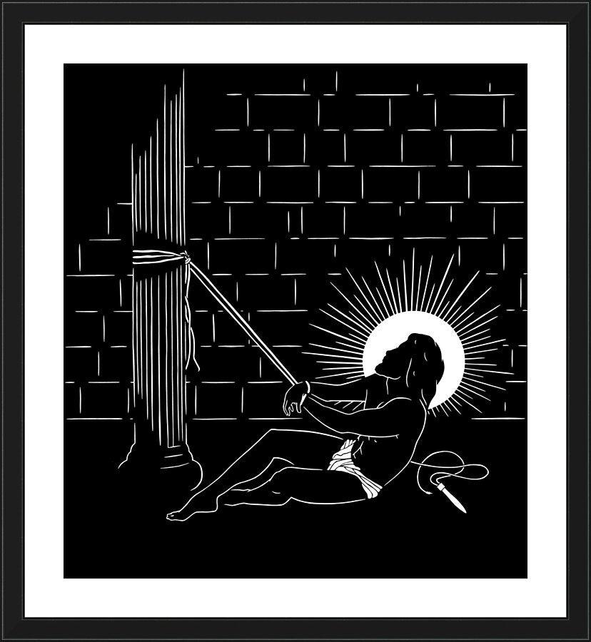 Wall Frame Black, Matted - Scourging by D. Paulos