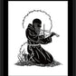 Wall Frame Black, Matted - Bl. Solanus Casey Violin by D. Paulos