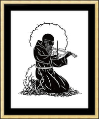 Wall Frame Gold - Bl. Solanus Casey Violin by D. Paulos