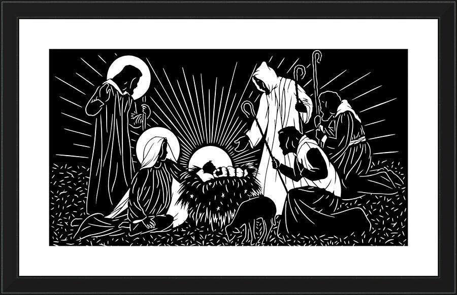 Wall Frame Black, Matted - Shepherd's Song by D. Paulos