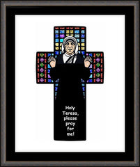 Wall Frame Espresso - St. Teresa of Calcutta Cross by D. Paulos