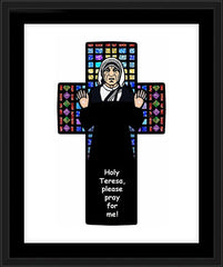Wall Frame Black - St. Teresa of Calcutta Cross by D. Paulos
