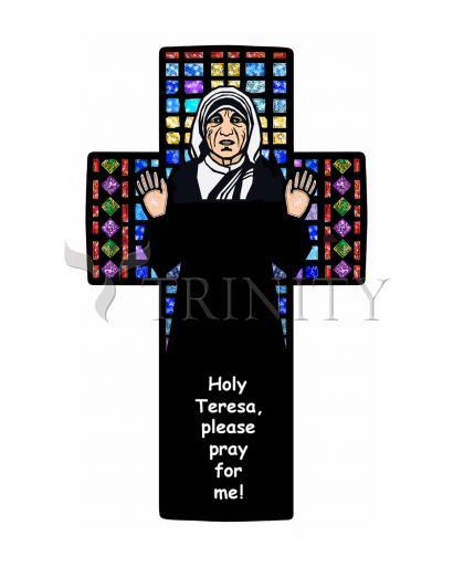 Wall Frame Espresso, Matted - St. Teresa of Calcutta Cross by D. Paulos