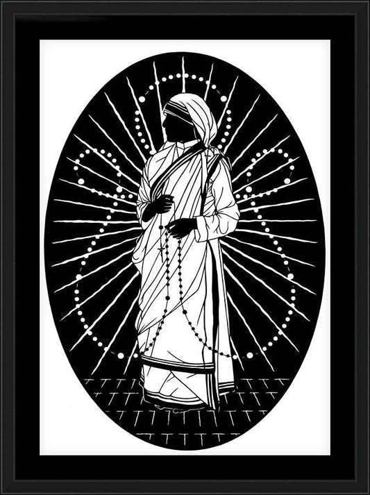 Wall Frame Black, Matted - St. Teresa of Calcutta - Love to Pray by D. Paulos