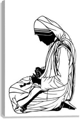 Canvas Print - St. Teresa of Calcutta - Kneeling by D. Paulos