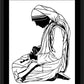 Wall Frame Black, Matted - St. Teresa of Calcutta - Kneeling by D. Paulos