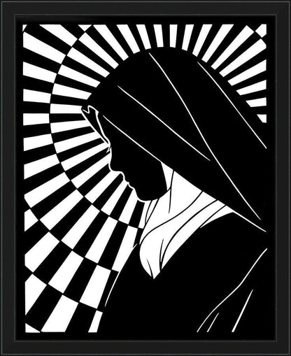Wall Frame Black - St. Thérèse of Lisieux by D. Paulos