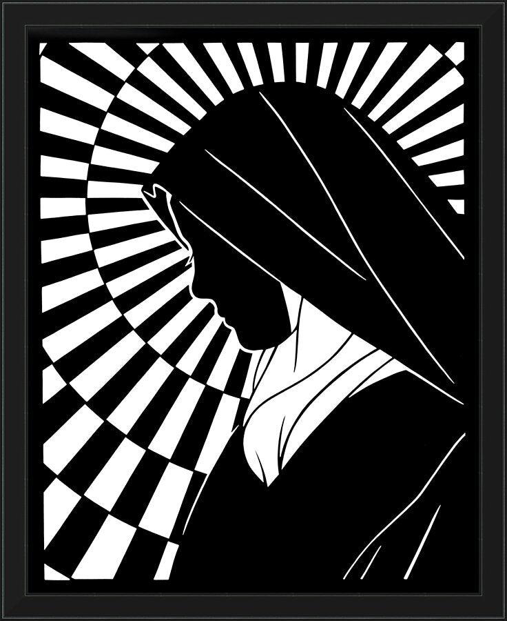 Wall Frame Black - St. Thérèse of Lisieux by Dan Paulos - Trinity Stores