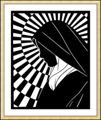 Wall Frame Gold - St. Thérèse of Lisieux by D. Paulos