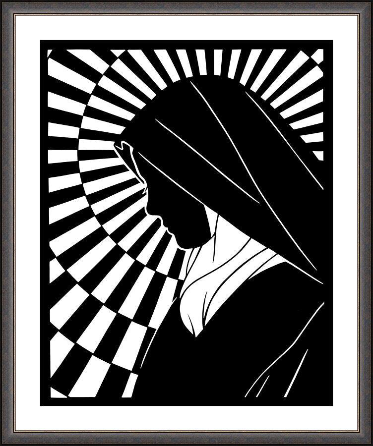 Wall Frame Espresso, Matted - St. Thérèse of Lisieux by Dan Paulos - Trinity Stores