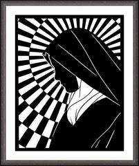 Wall Frame Espresso - St. Thérèse of Lisieux by D. Paulos