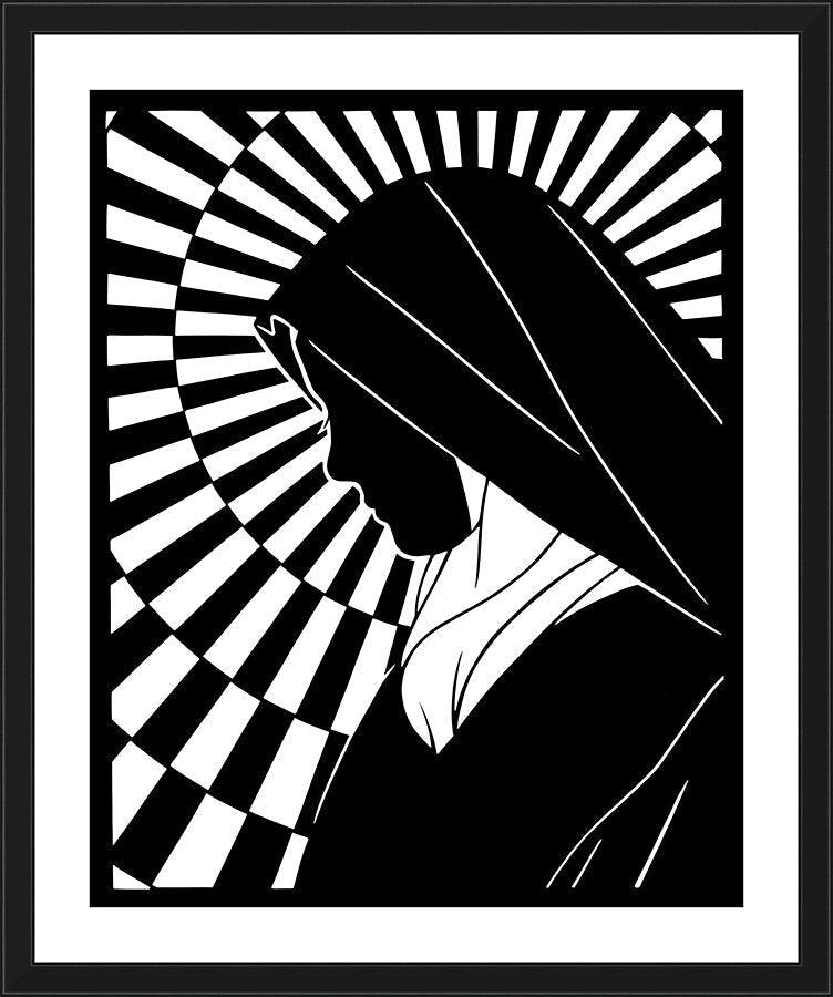 Wall Frame Black, Matted - St. Thérèse of Lisieux by Dan Paulos - Trinity Stores
