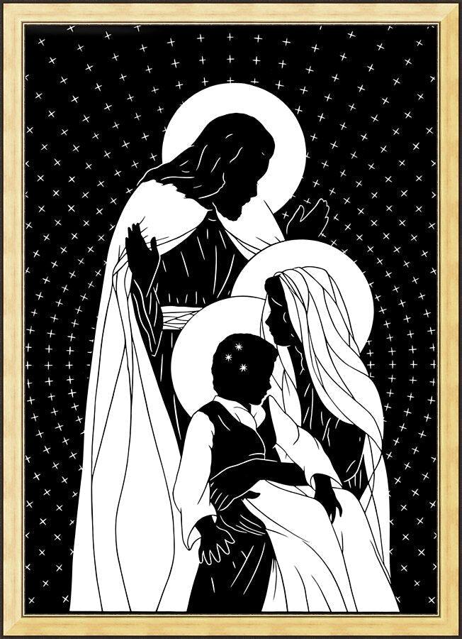 Wall Frame Gold - Holy Family by D. Paulos