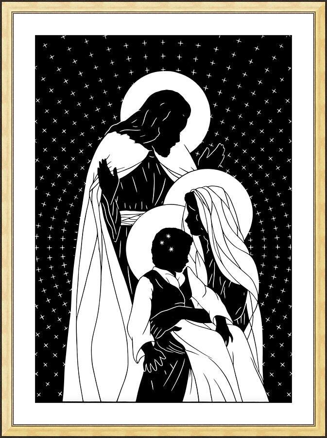 Wall Frame Gold, Matted - Holy Family by Dan Paulos - Trinity Stores