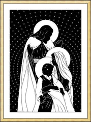 Wall Frame Gold - Holy Family by D. Paulos