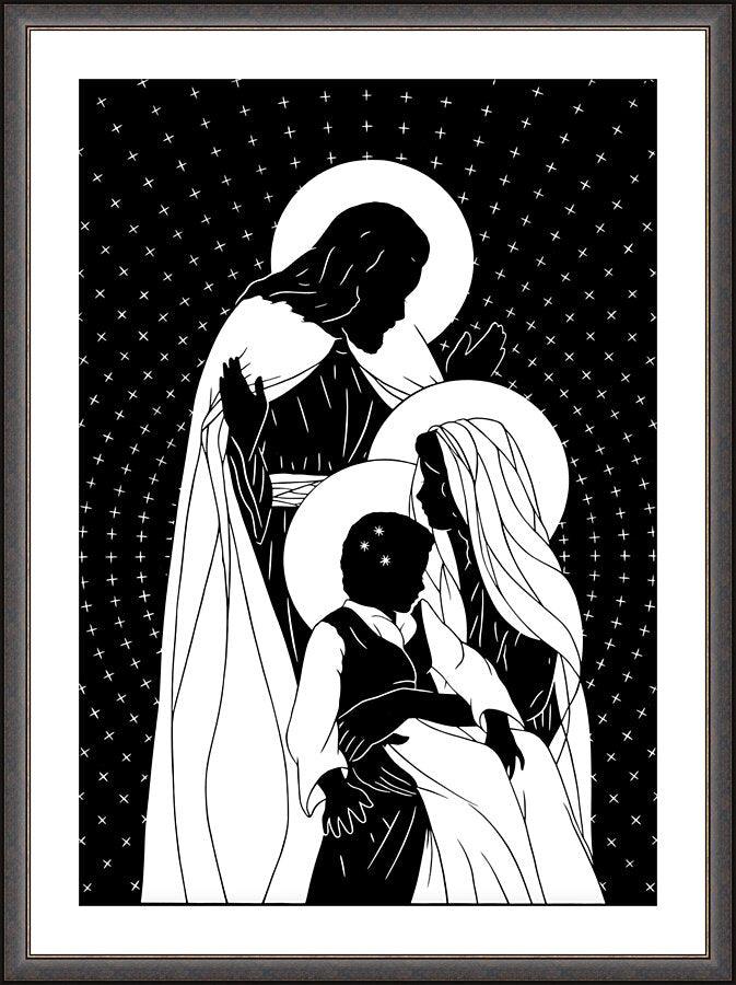 Wall Frame Espresso, Matted - Holy Family by Dan Paulos - Trinity Stores