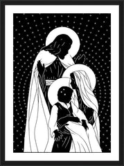 Wall Frame Black - Holy Family by D. Paulos
