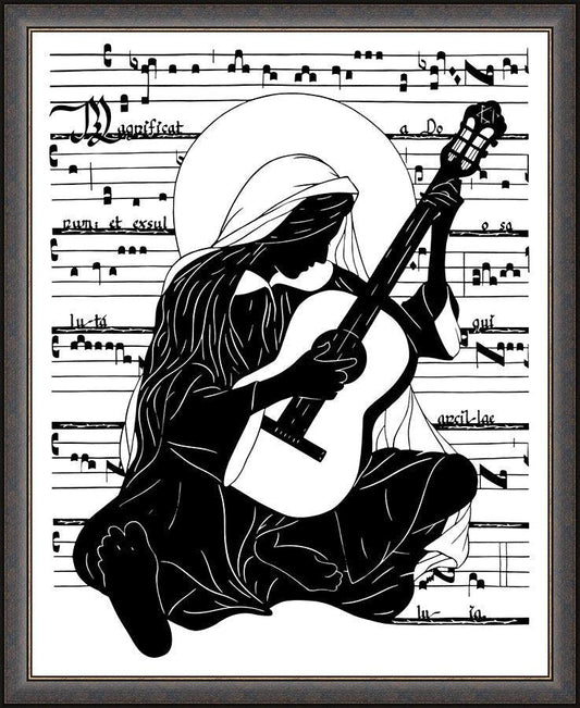 Wall Frame Espresso - Magnificat - Guitar by D. Paulos