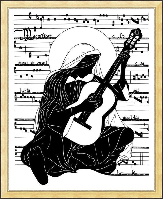 Wall Frame Gold - Magnificat - Guitar by D. Paulos