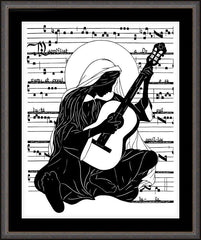Wall Frame Espresso - Magnificat - Guitar by D. Paulos