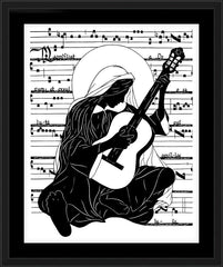 Wall Frame Black - Magnificat - Guitar by D. Paulos