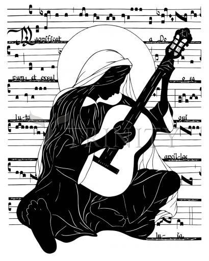 Wall Frame Espresso, Matted - Magnificat - Guitar by D. Paulos