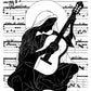 Wall Frame Black, Matted - Magnificat - Guitar by D. Paulos