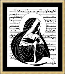 Wall Frame Gold - Magnificat - Folded Hands by D. Paulos