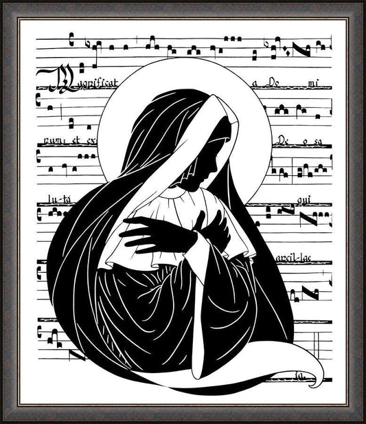 Wall Frame Espresso - Magnificat - Folded Hands by D. Paulos