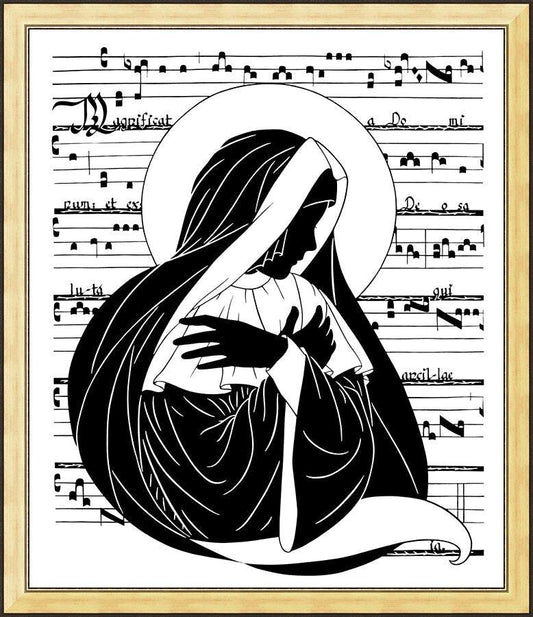 Wall Frame Gold - Magnificat - Folded Hands by D. Paulos