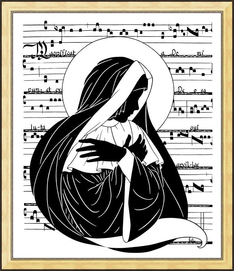 Wall Frame Gold - Magnificat - Folded Hands by D. Paulos