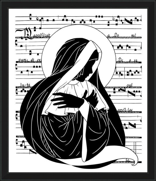 Wall Frame Black - Magnificat - Folded Hands by D. Paulos