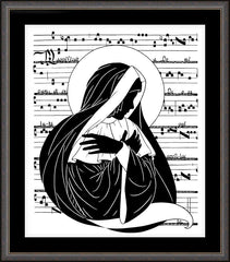 Wall Frame Espresso - Magnificat - Folded Hands by D. Paulos
