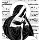 Wall Frame Black, Matted - Magnificat - Folded Hands by D. Paulos