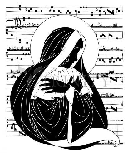 Wall Frame Black, Matted - Magnificat - Folded Hands by D. Paulos