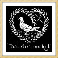 Wall Frame Gold - Thou Shalt Not Kill by D. Paulos