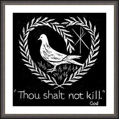 Wall Frame Espresso - Thou Shalt Not Kill by D. Paulos