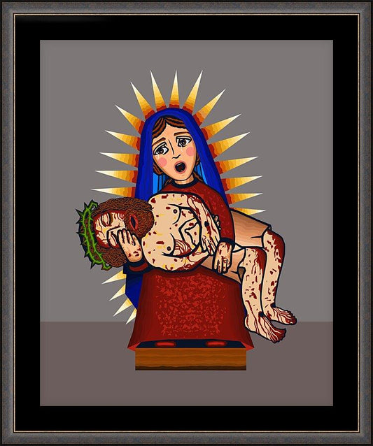 Wall Frame Espresso, Matted - Pieta by D. Paulos