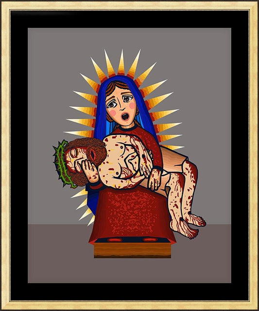 Wall Frame Gold, Matted - Pieta by D. Paulos
