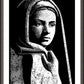 Wall Frame Espresso, Matted - St. Bernadette in Lourdes, Drawing of Vilon's statue by Dan Paulos - Trinity Stores
