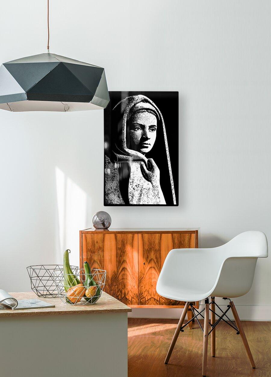 Acrylic Print - St. Bernadette in Lourdes, Drawing of Vilon's statue by Dan Paulos - Trinity Stores