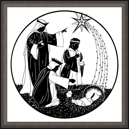Wall Frame Espresso - We Have Followed The Star by D. Paulos