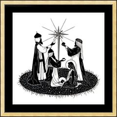 Wall Frame Gold - We Three Kings by D. Paulos