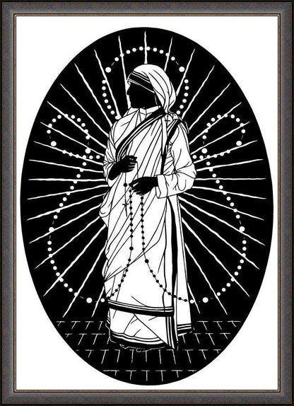 Wall Frame Espresso - St. Teresa of Calcutta - Love to Pray by D. Paulos