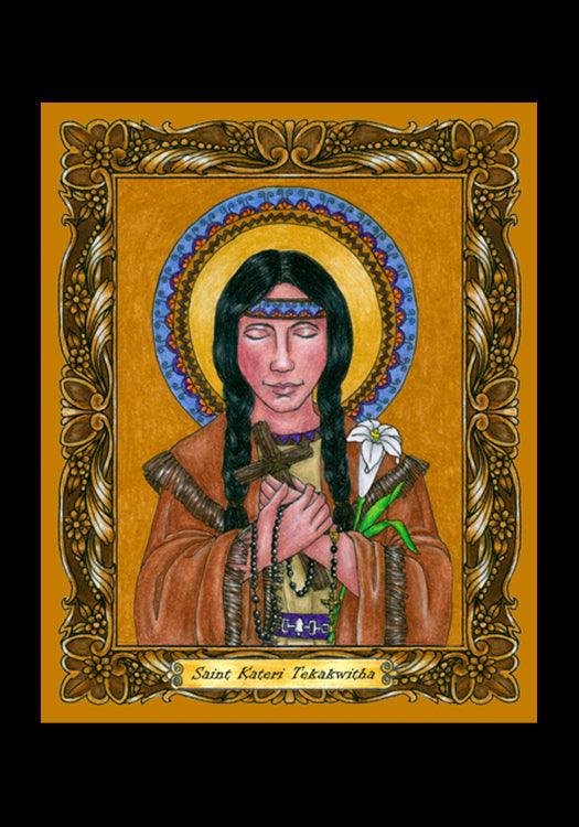 St. Kateri Tekakwitha - Holy Card by Brenda Nippert - Trinity Stores