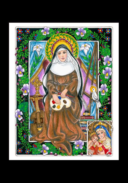 St. Catherine of Bologna - Holy Card
