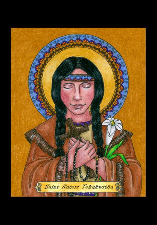 St. Kateri Tekakwitha - Holy Card by Brenda Nippert - Trinity Stores