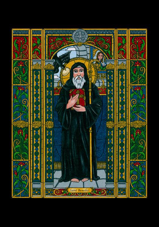St. Benedict of Nursia - Holy Card by Brenda Nippert - Trinity Stores